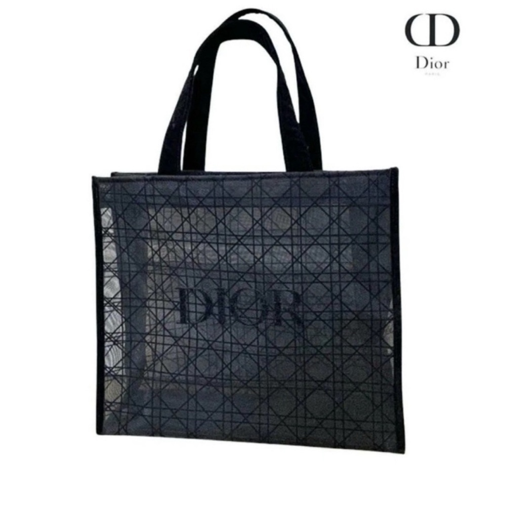 DIOR Black Lace Mesh Cannage Pattern Tote Bag, GWP, New! - Picture 3 of 5